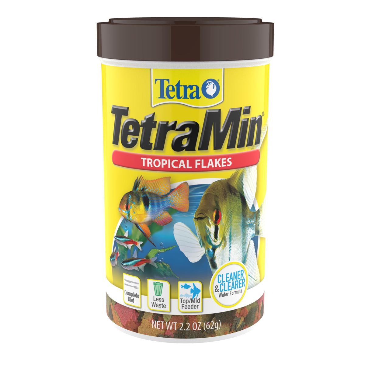 TetraMin copos tropicales equilibrados para acuario, promueven crecimiento y salud.
