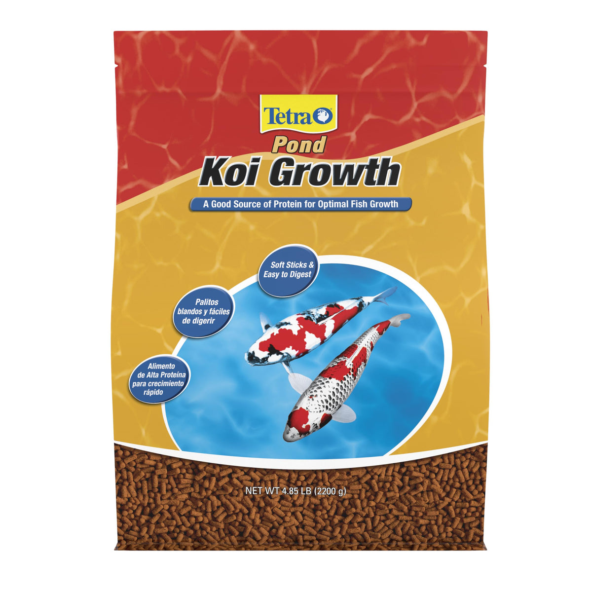 Tetrapond Koi Growth: bocadillos suaves para koi jovenes, faciles de consumir.