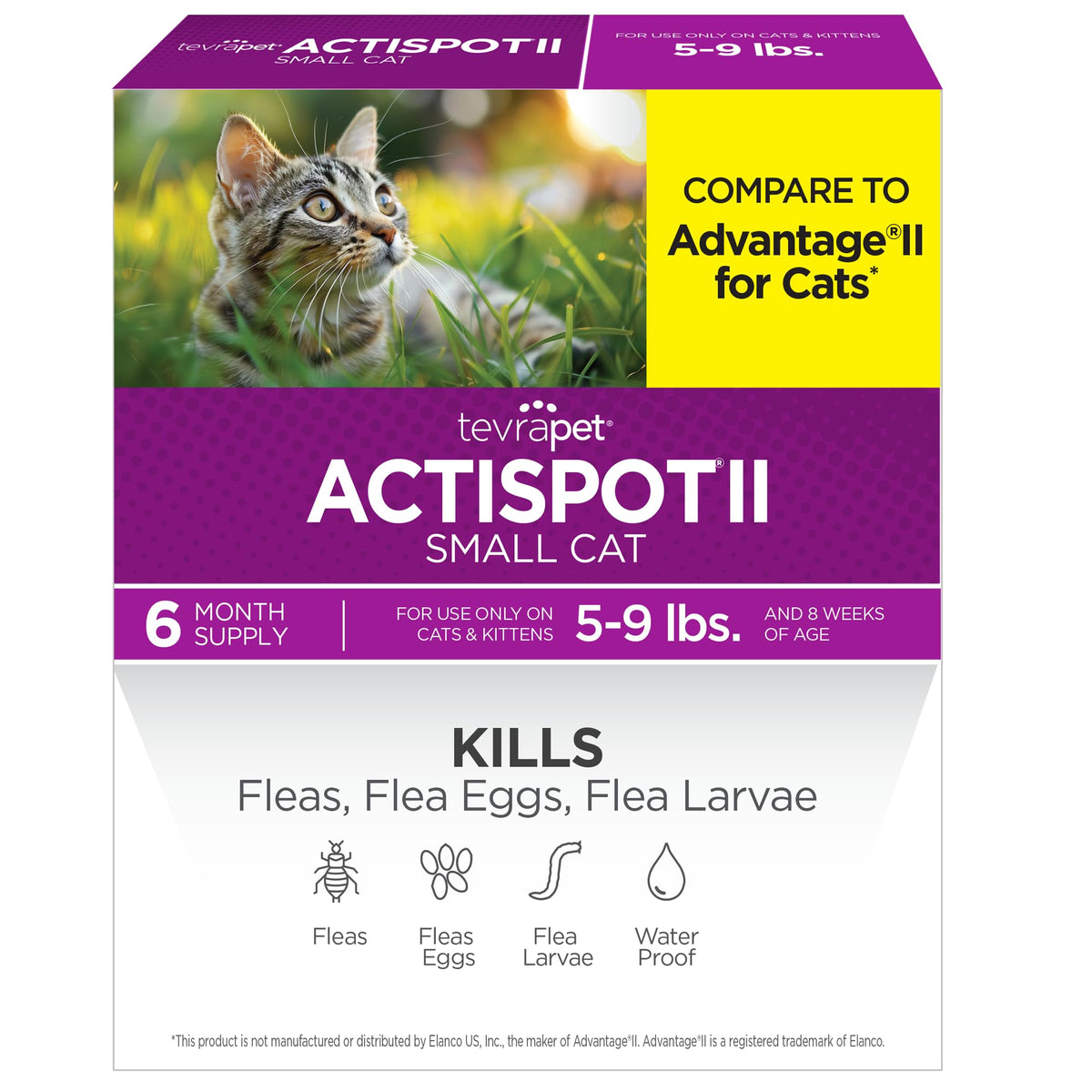 TevraPet Actispot II para gatos pequeños, aplicación contra pulgas en contacto