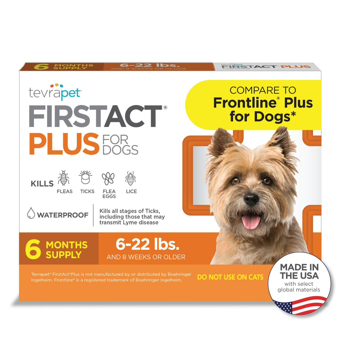 TevraPet FirstAct Plus aplicador en nuca del perro para control de pulgas