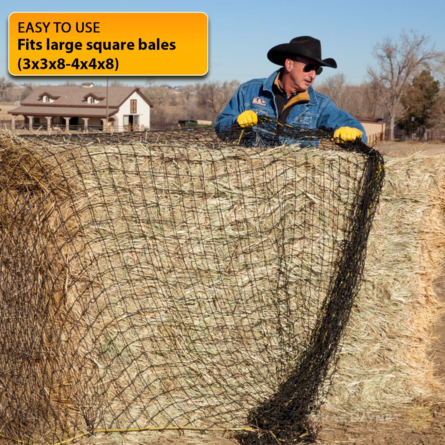 Texas Haynet: bale redondo 4x6-6x6 compatible para múltiples balas.