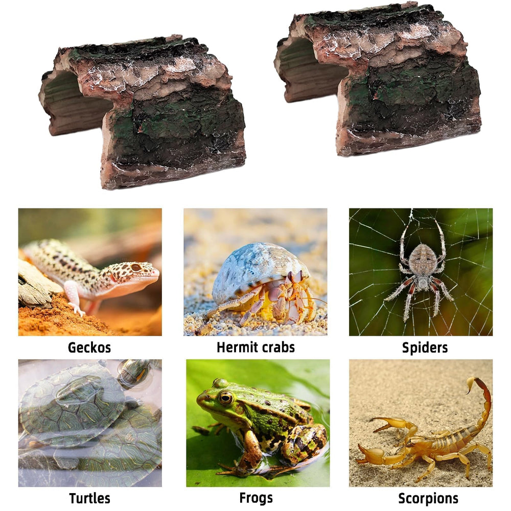 Decoración de acuario y terrario Tfwadmx, troncos con huecos para mascotas pequeñas.