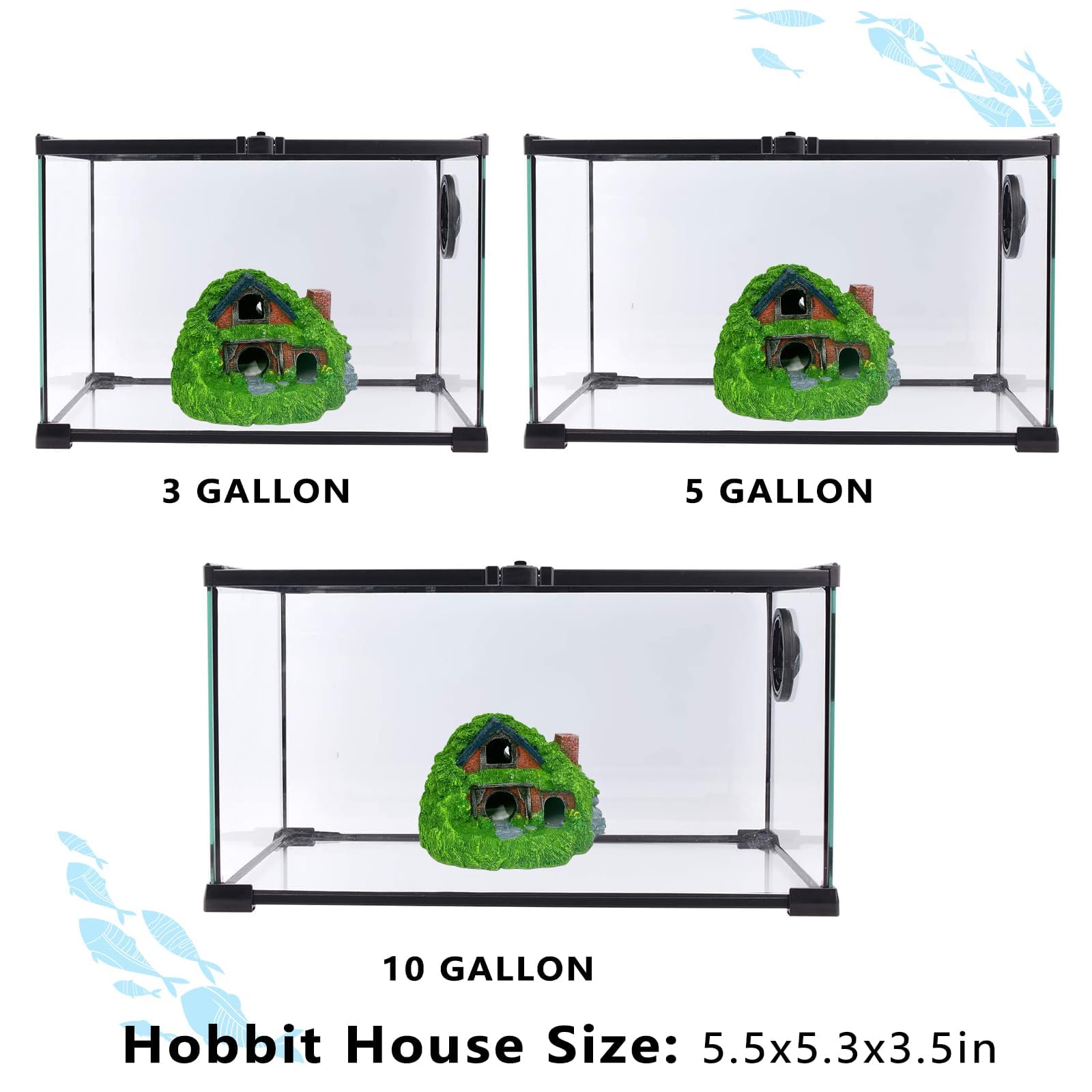 Tfwadmx dimensiones-hobbit-acuario, tamaño claro para esconder y descansar peces.