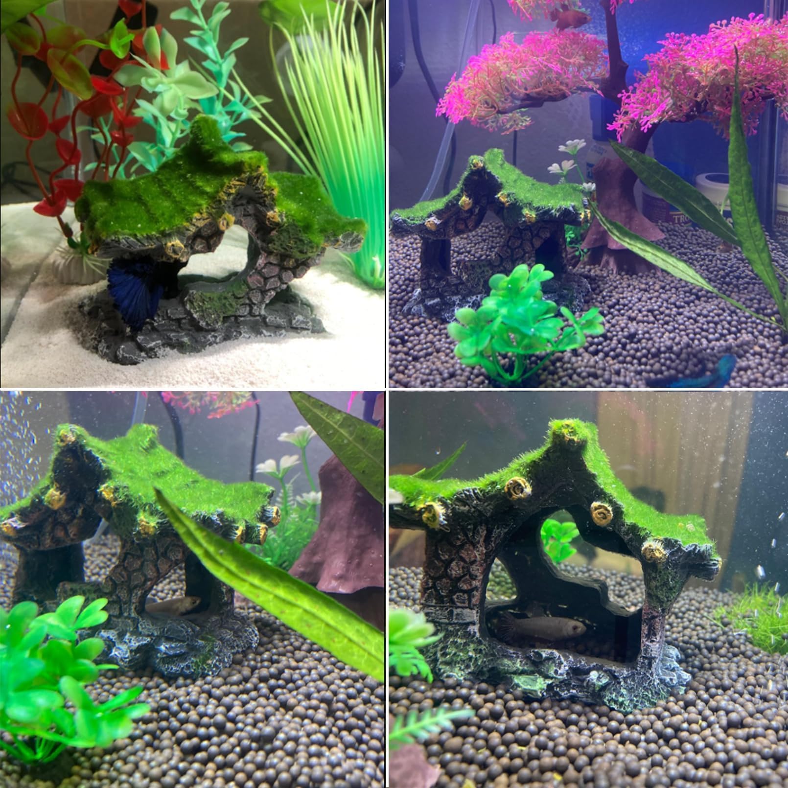 Tfwadmx ornamento de acuario con musgo: textura natural y estilo