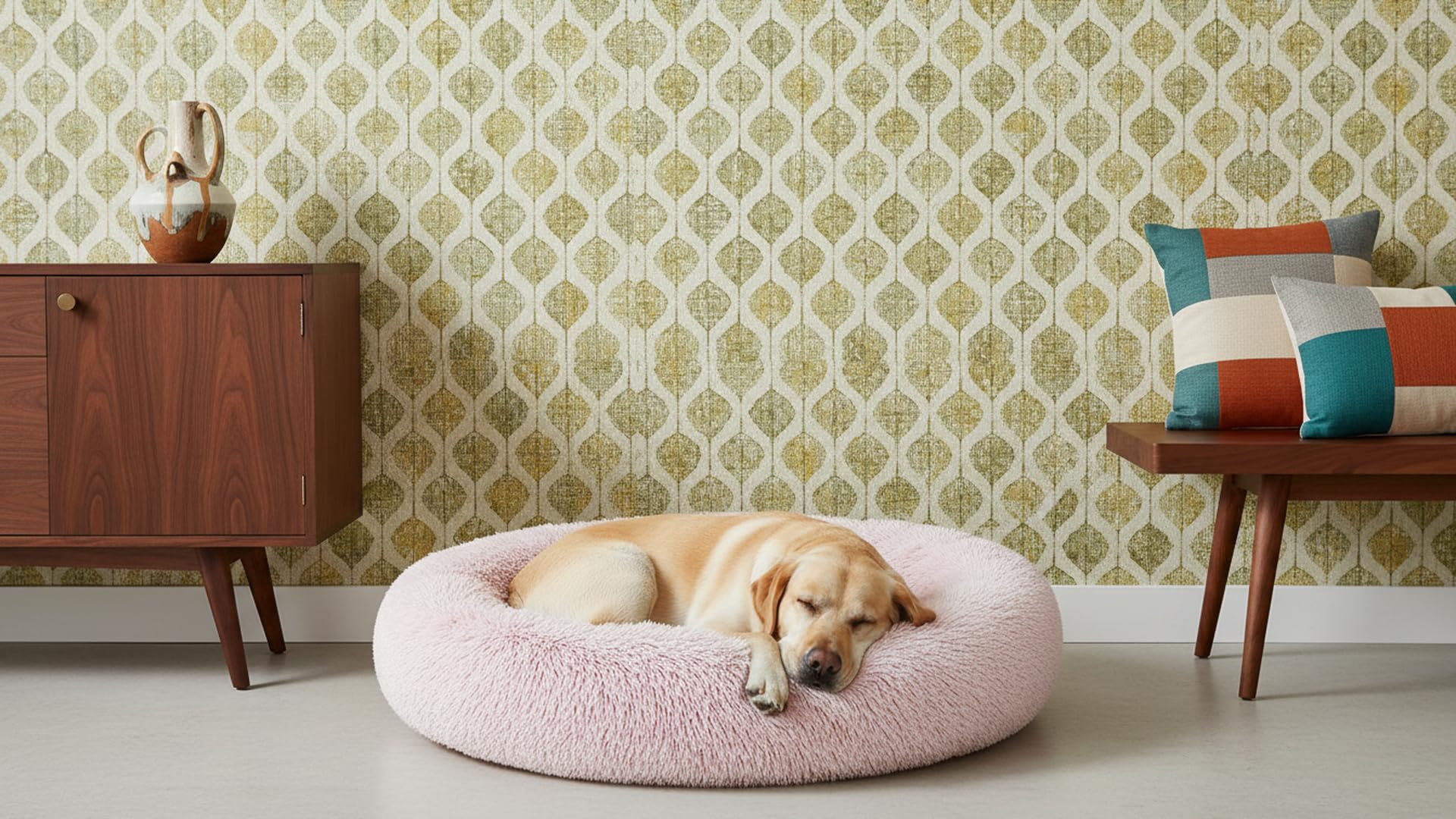 The Dog's Balls Cama Donut rosa suave para decorar y confort.