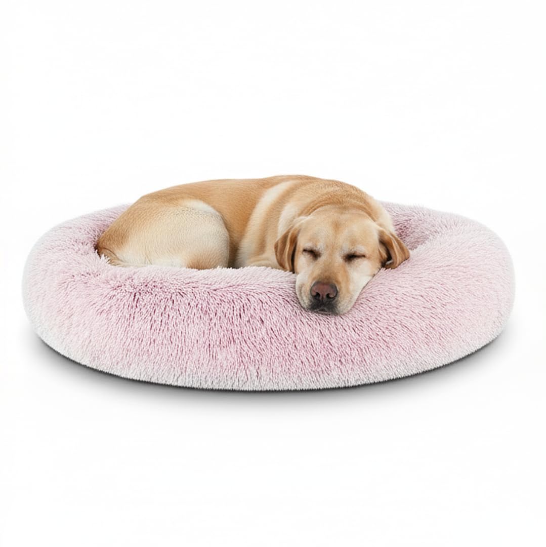 La cama donut de The Dog's Balls ofrece nido redondo y apoyo para dormir acurrucado.
