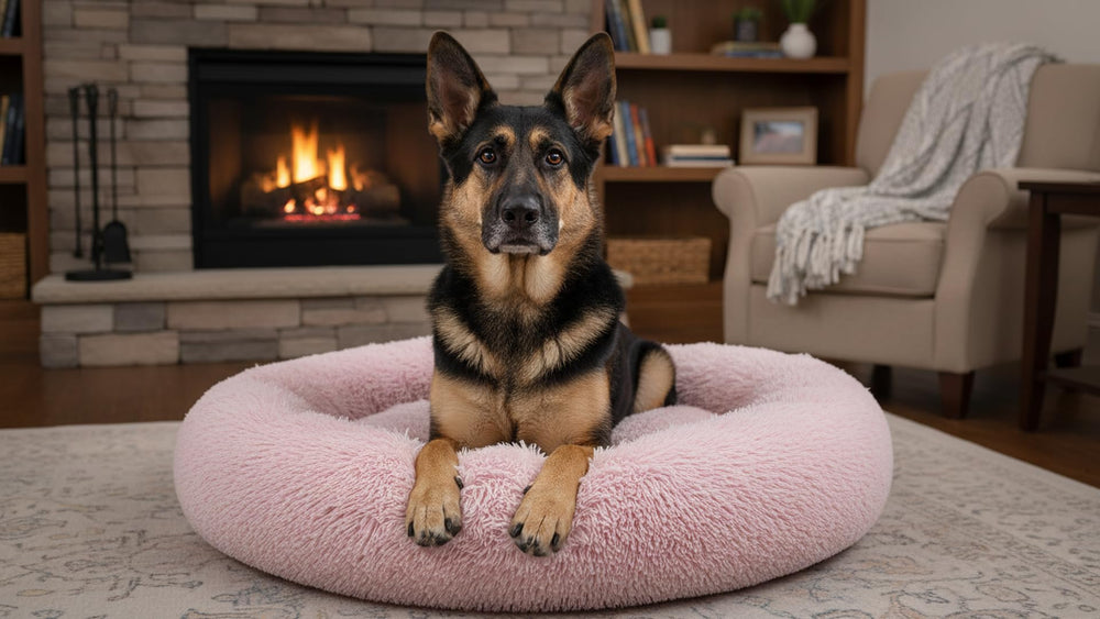 The Dog's Balls Cama Donut tamaño grande de 36 pulgadas para relajarse.