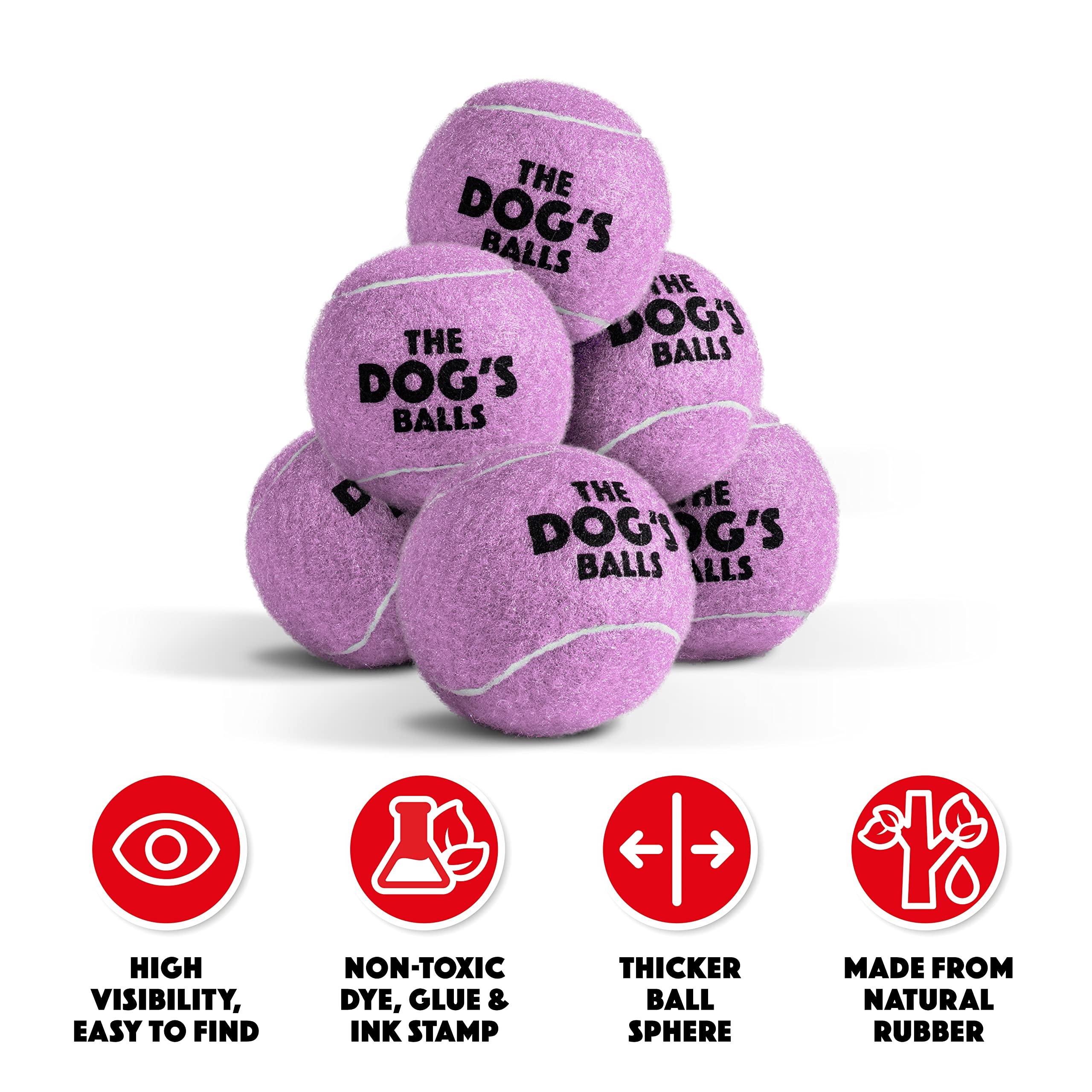 The Dog's Balls paquete de seis, práctico para entrenamientos y juegos.