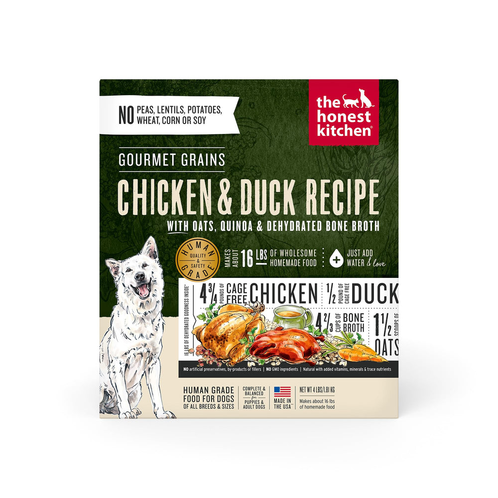 The Honest Kitchen alimento deshidratado para perros con pollo y pato, envase 4 lb