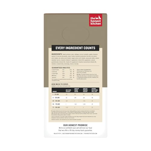 The Honest Kitchen envase de 3 libras para comidas caseras fáciles