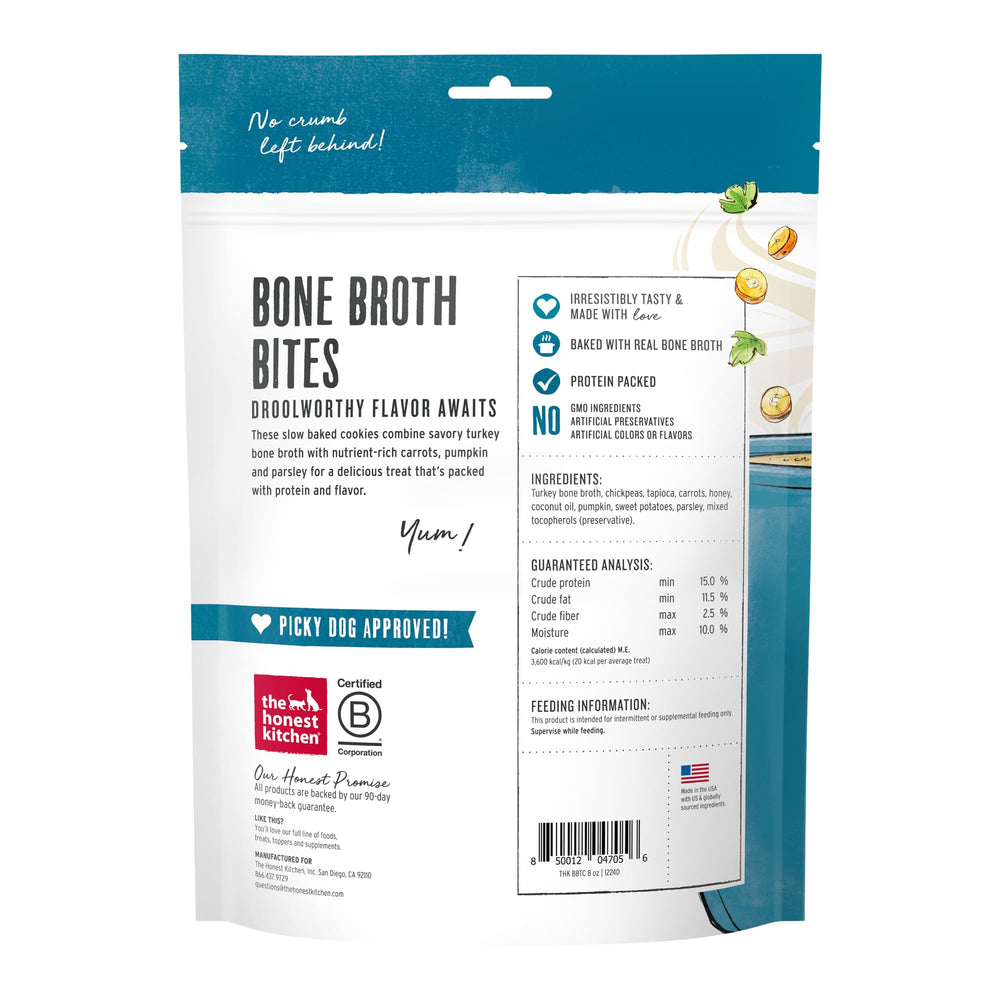 Ingrédients dinde citrouille carotte pour The Honest Kitchen Bone Broth Bites