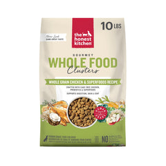 The Honest Kitchen Clusters grano entero con pollo y avena, empaquetado para 10 libras