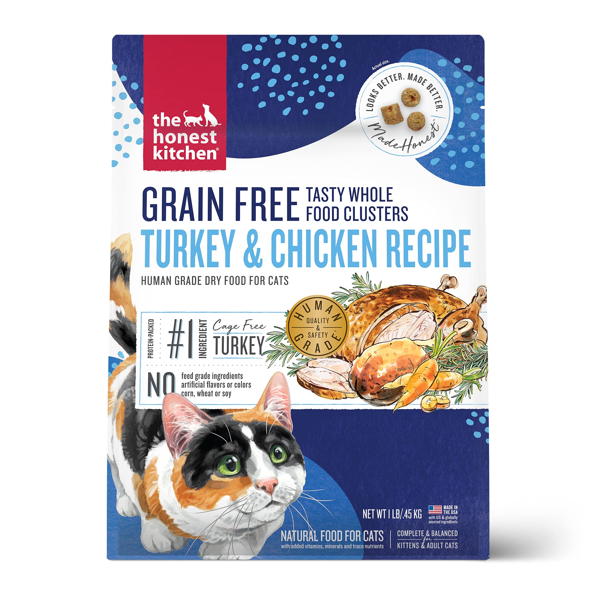 The Honest Kitchen Clusters Prueba 1 lb: porciones fáciles para gatos