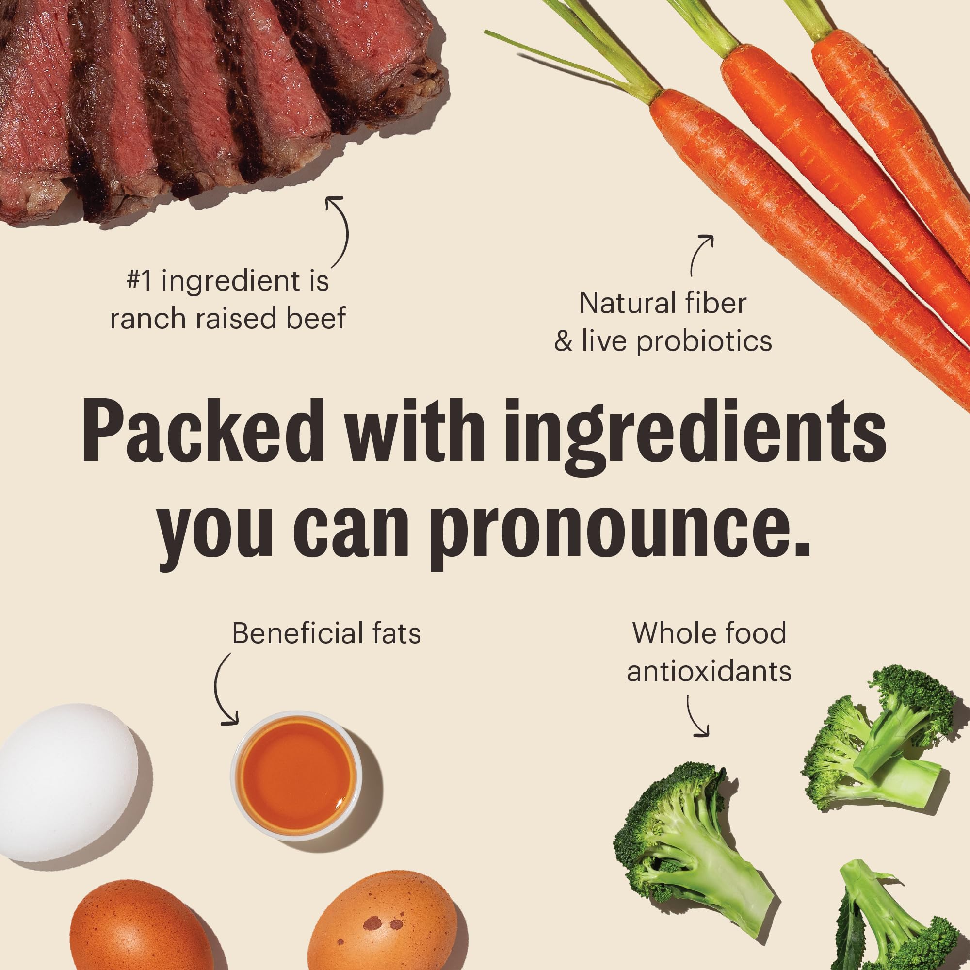 The Honest Kitchen Clusters sin grado alimento humano, ingredientes reconocibles.