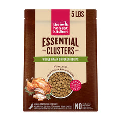The Honest Kitchen Essential Clusters bolsa cinco libras de pollo entero, nutrición de calidad para perros.