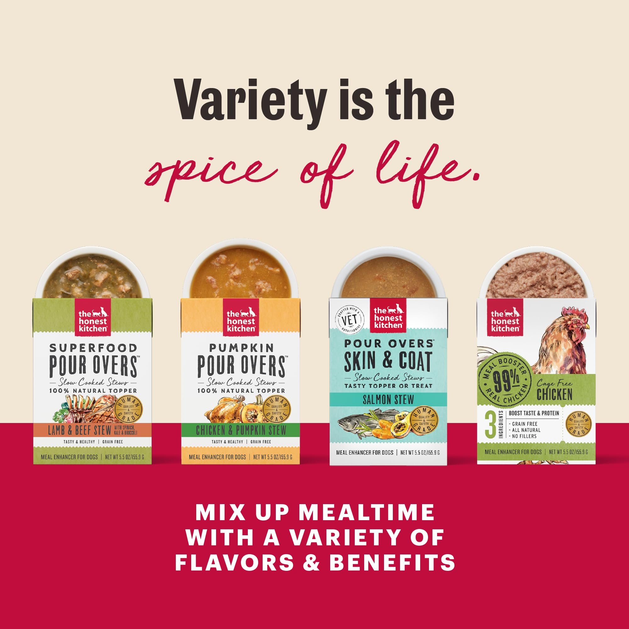 The Honest Kitchen ingredientes reconocibles, sin conservantes artificiales.