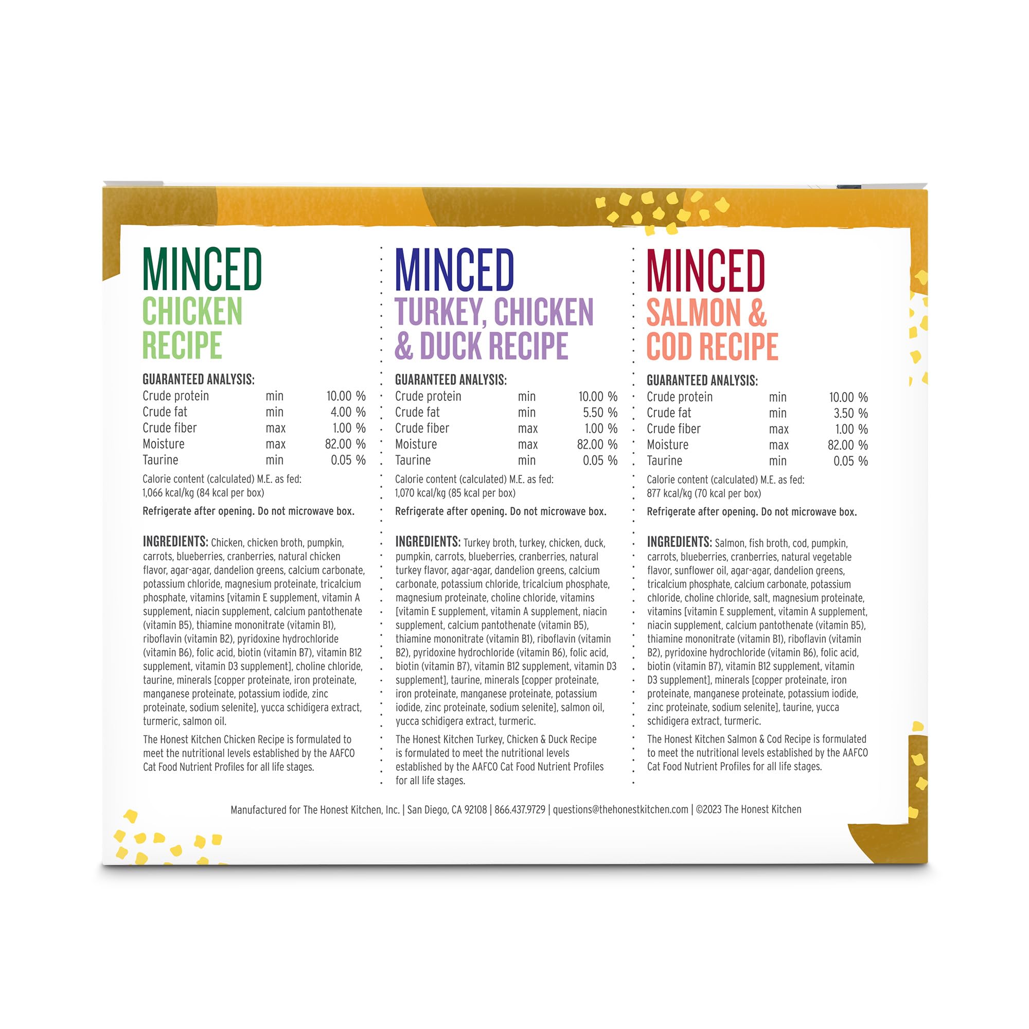 The Honest Kitchen Minced: porciones individuales listas para servir.