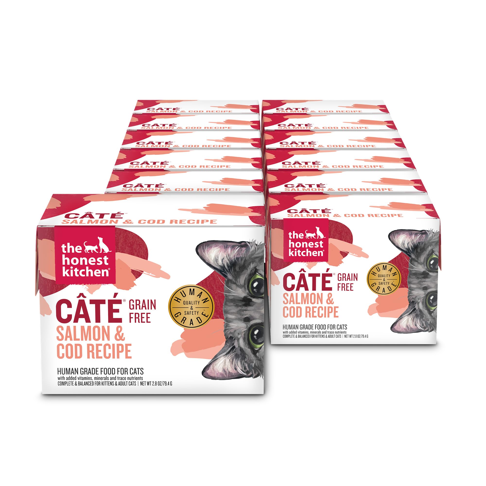 The Honest Kitchen Cat Pâté Salmón y Bacalao servido, comida sabrosa para gatos