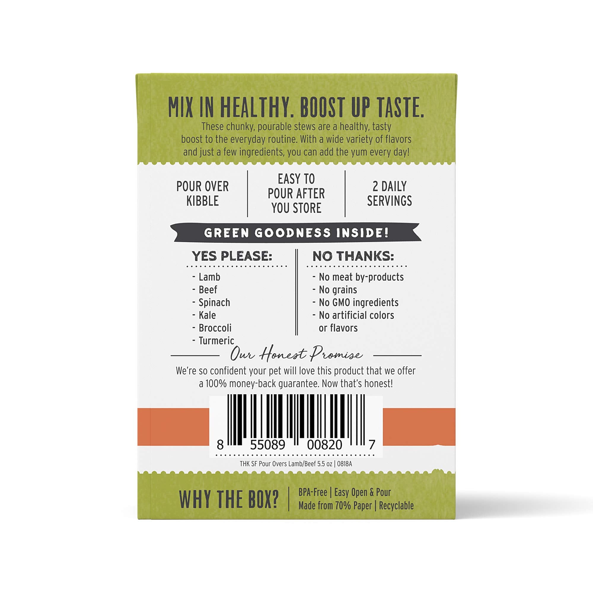 The Honest Kitchen Pour Overs con verduras frescas, ingredientes naturales.