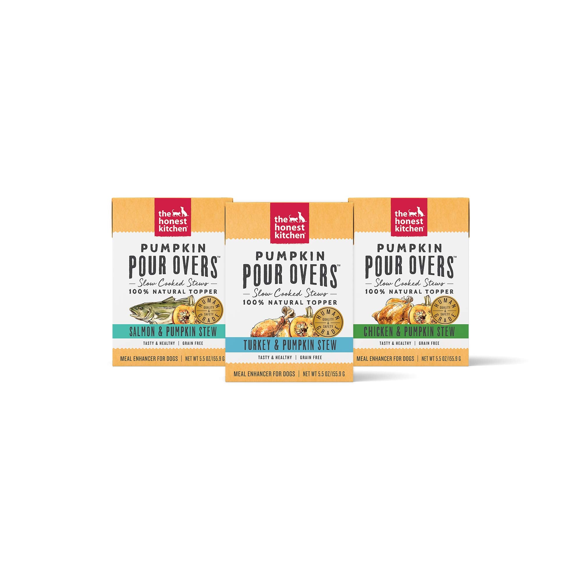 The Honest Kitchen Pumpkin Pour Overs: paquete-variedad para perros que realza la comida.