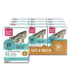 The Honest Kitchen refuerzo de comida con salmón y pollock en envase de 12 paquetes para perros