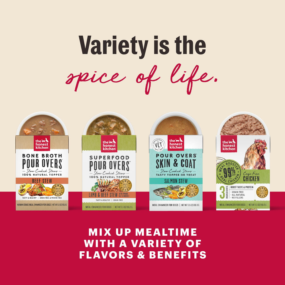 The Honest Kitchen pavo cocido, nutrición confiable para perros mediante porciones de calidad.