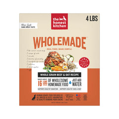 The Honest Kitchen Wholemade deshidratado para perros, con res y avena, listo para rehidratar.