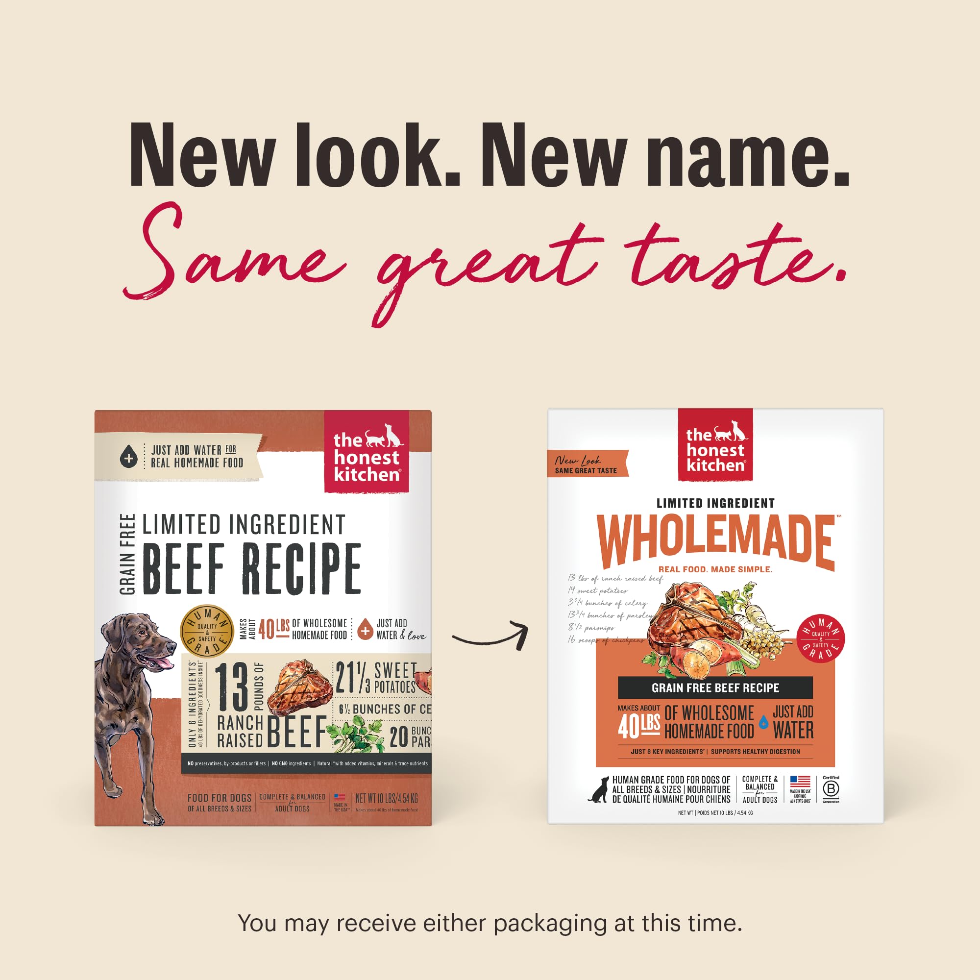 The Honest Kitchen WholeMade preparación fácil con agua tibia en tres minutos