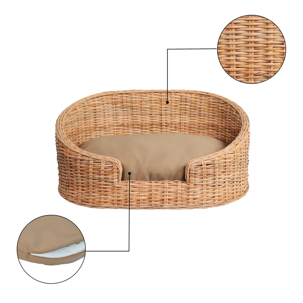 Detalle de mimbre tejido en la cama The LICKER STORE DBD1001B