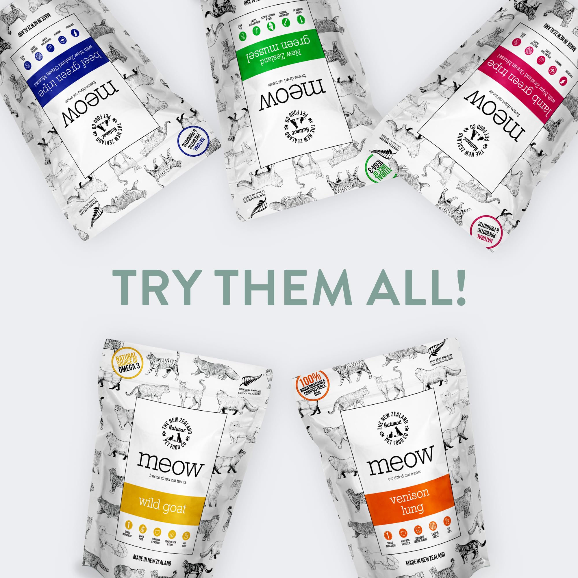 The New Zealand Natural Pet Food Co Meow apto para todas las etapas, mejillón verde