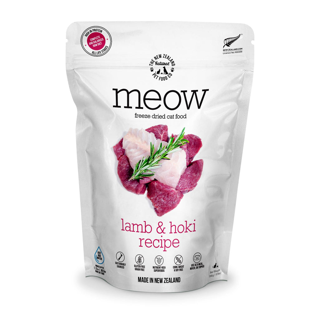 The New Zealand Natural Pet Food Co. Meow: bocado tierno y sabroso para la comida diaria.