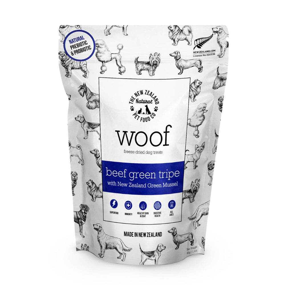 WOOF Tripe de Boeuf lyophilisée: tranche petite, idéale pour récompenser lors de l'entraînement.