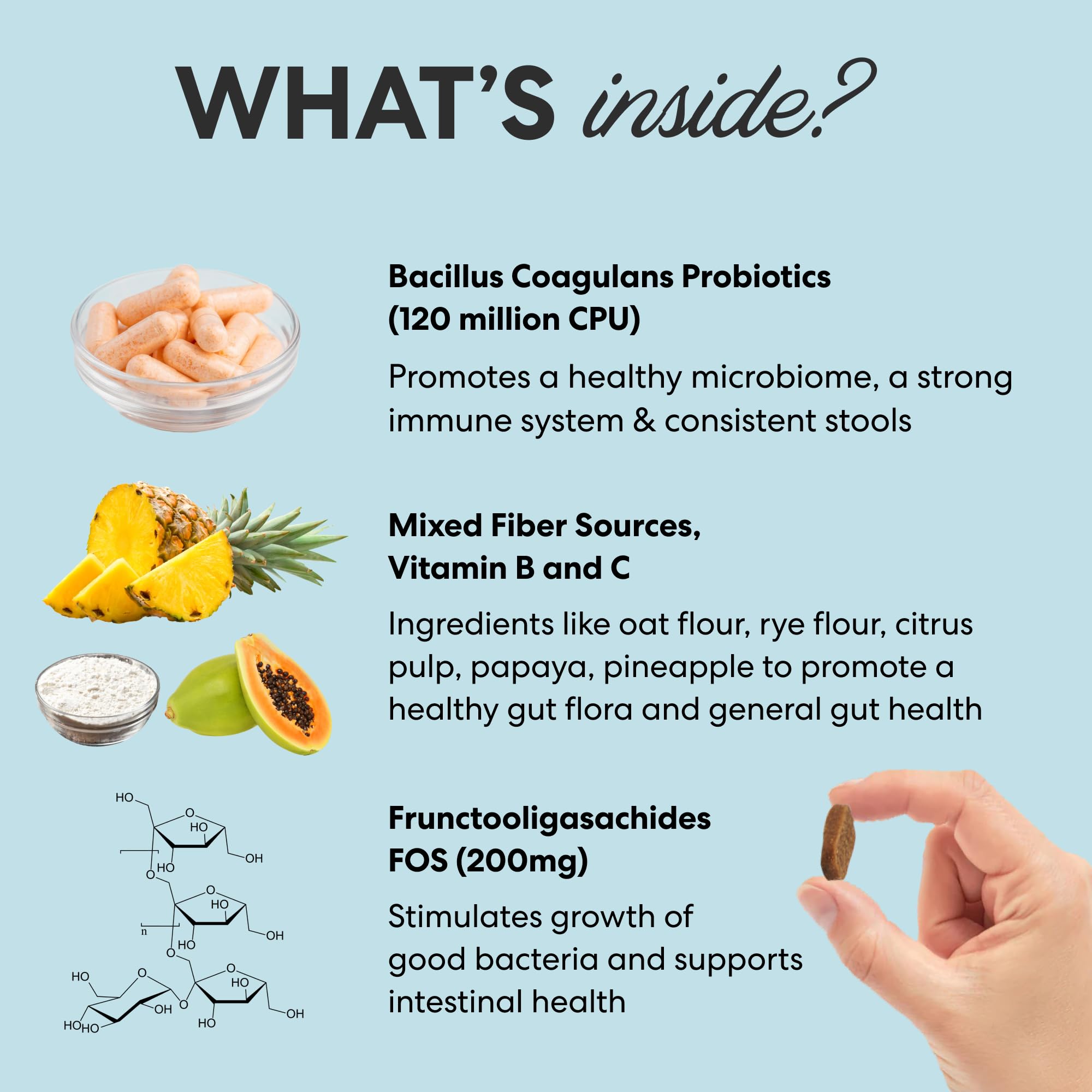 The Pets Table Probiotic Soft Chews uso diario para perros de todas las edades.