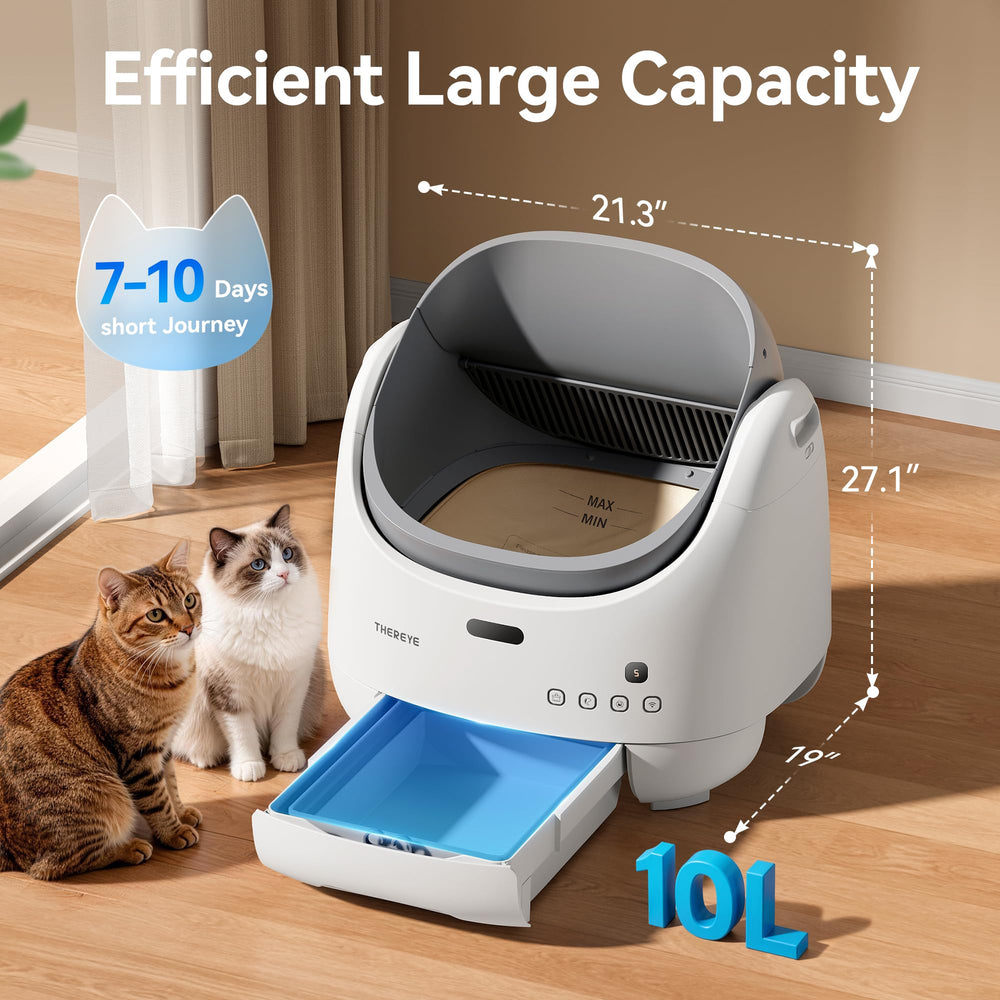 Thereye apertura amplia y capacidad de 10 L para múltiples gatos