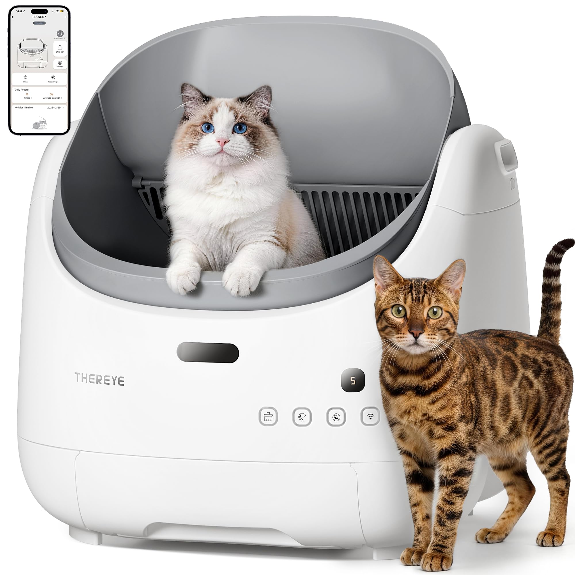 Thereye bandeja para gatos con diseño de tapa abierta facilita la entrada del felino