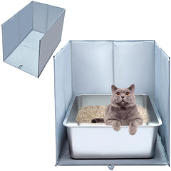 THINMUHAND caja de arena para gato con escudo antisalpicaduras y ajuste universal