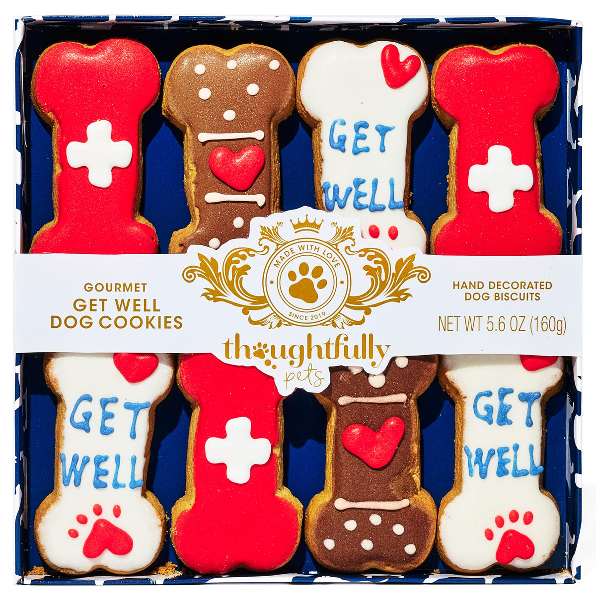 Thoughtfully Pets galletas para perro de recuperación, set de ocho galletas para animar