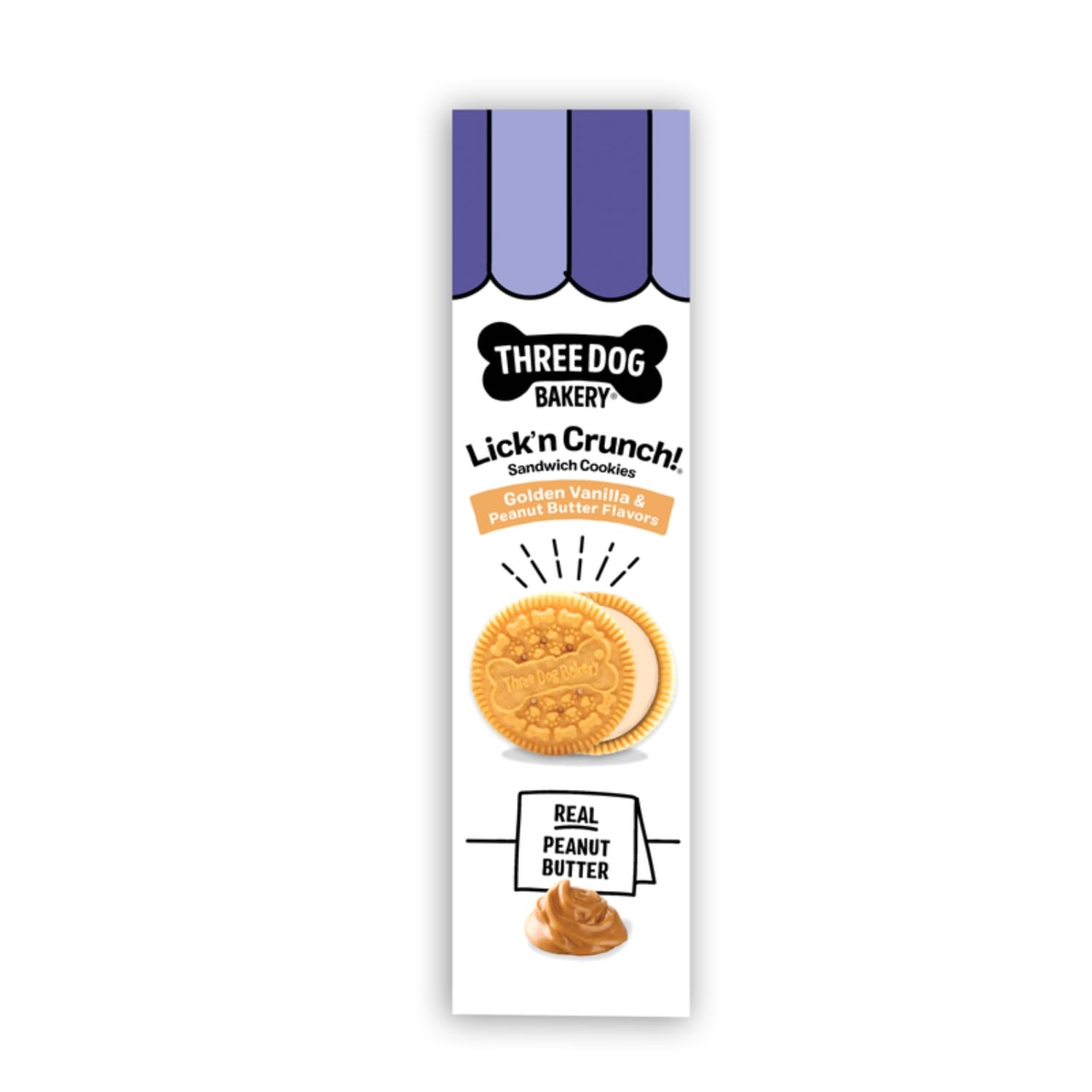 Three Dog Bakery Lick'n Crunch aroma a mantequilla de cacahuete para entreno