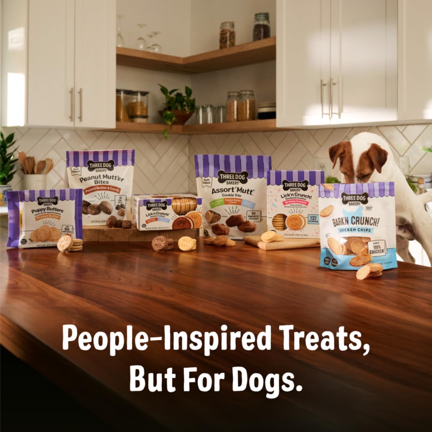 Three Dog Bakery Lick'n Crunch ideal para paseos y juegos con tu perro.
