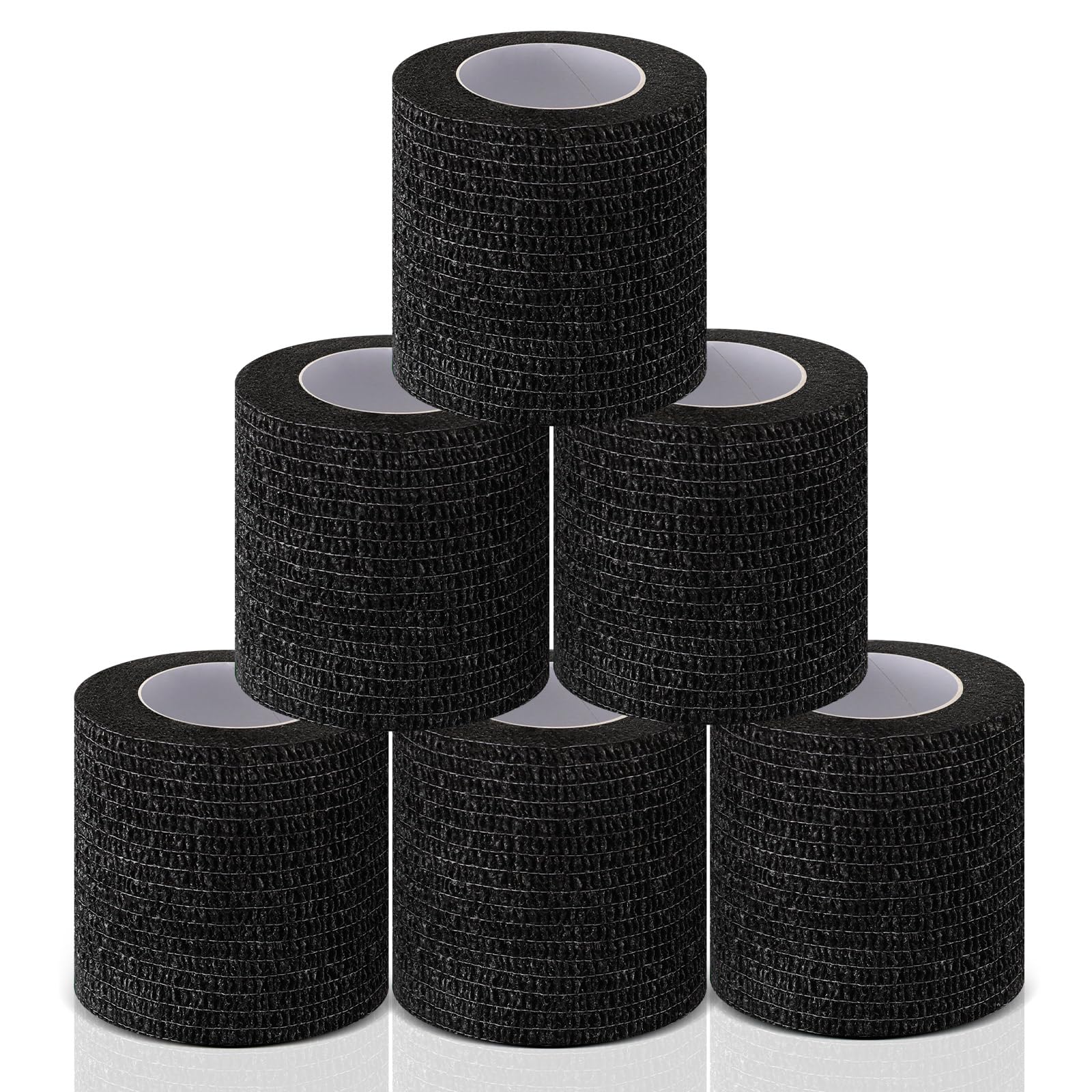 Bandaje amargo Threlaco para mascotas, 6 rollos, negro, cobertura amplia.