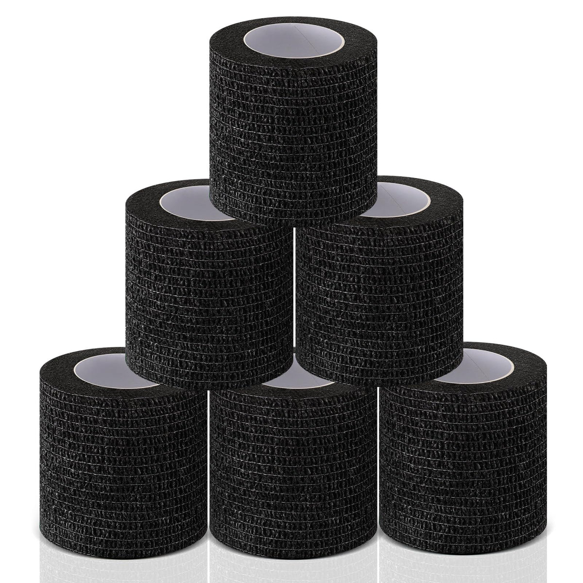 Bandaje amargo Threlaco para mascotas, 6 rollos, negro, cobertura amplia.