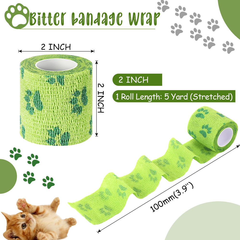 Conjunto de 6 vendajes Threlaco verde para perros, fácil de tener a mano.