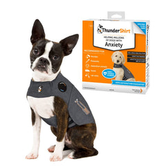 ThunderShirt para perros talla extra pequeña en gris jaspeado, ayuda a calmar la ansiedad