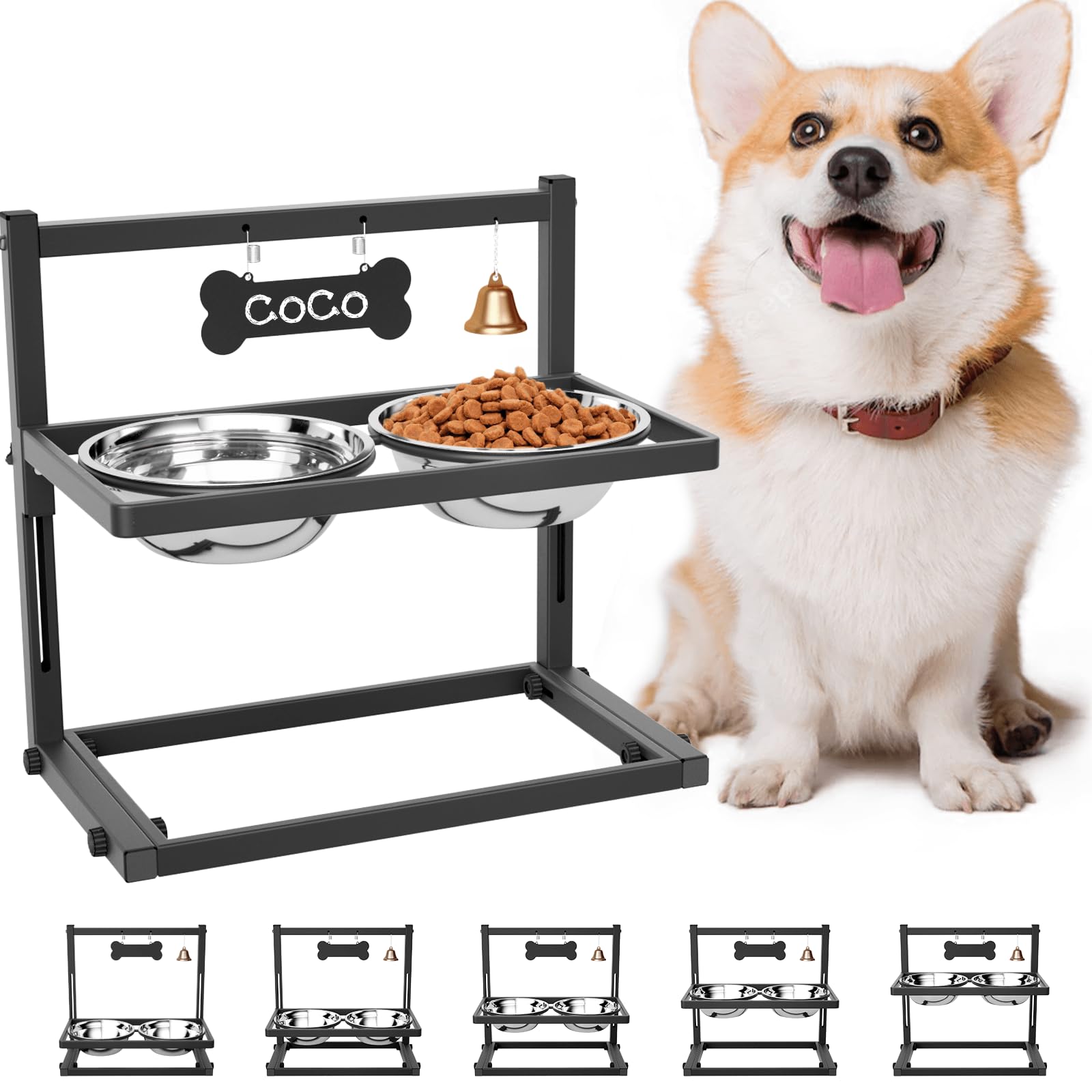 TIDANT bebedero elevado para perros con altura ajustable y comodidad.