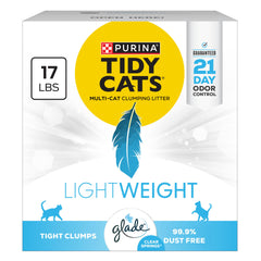Tidy Cats Ligero en caja de 17 libras, fácil de mover para hogares con varios gatos.