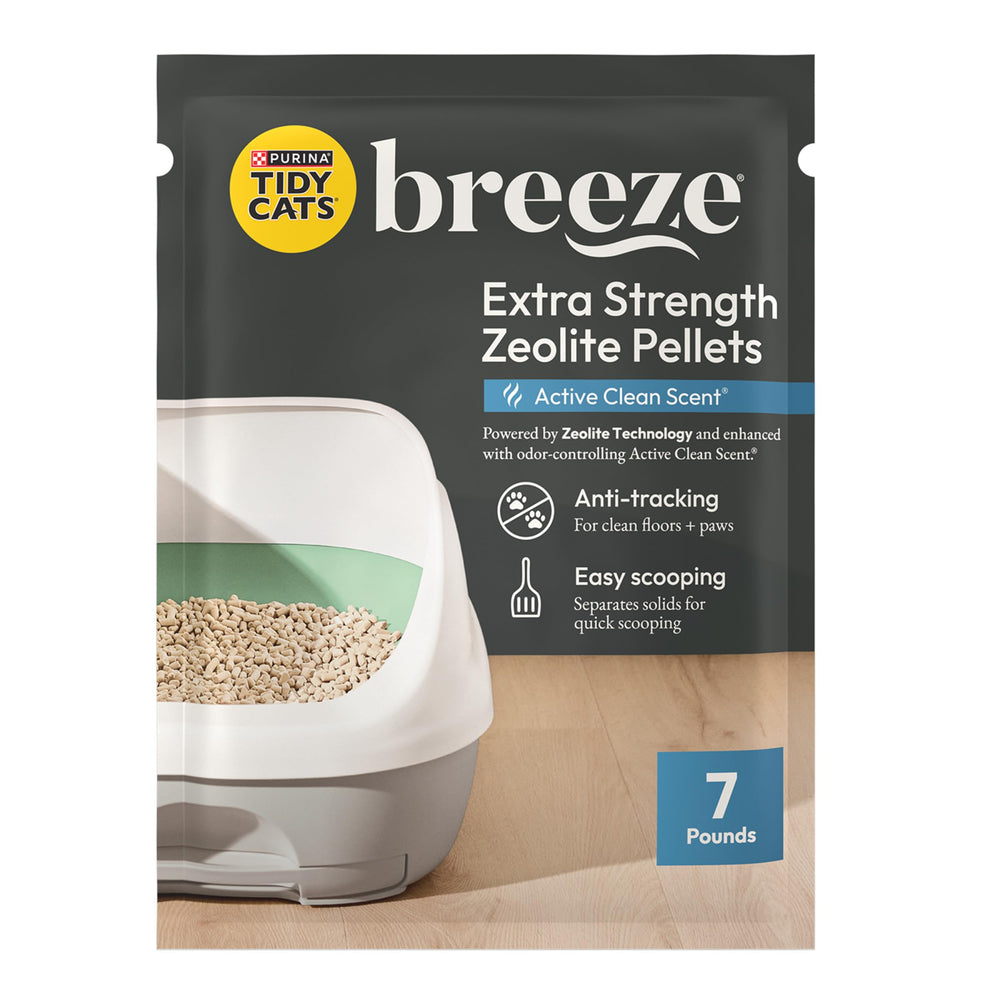 Purina Tidy Cats Breeze: pellets perfumados en caja reciclable para control de olores.