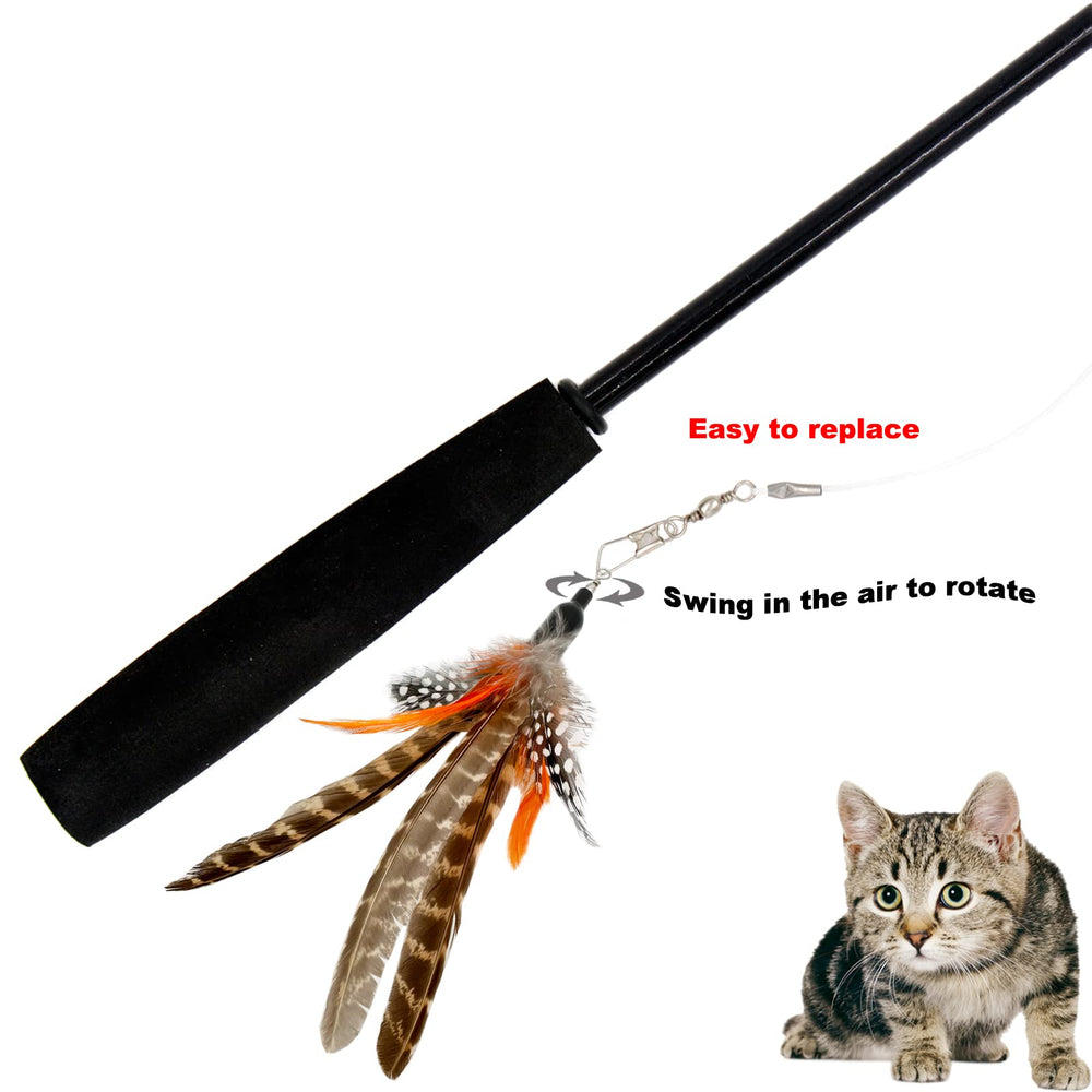 TIENAILING juego interactivo con plumas para gato, anima a perseguir y ejercitarse