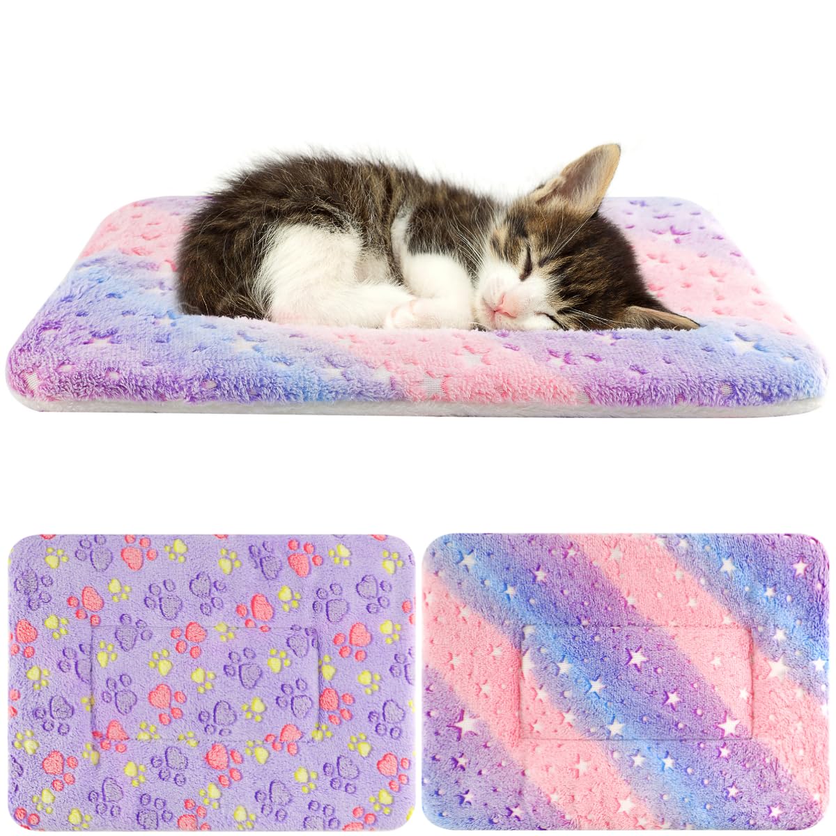 Manta Tierecare para gato, doble patrón, ideal para mayor comodidad y calidez.