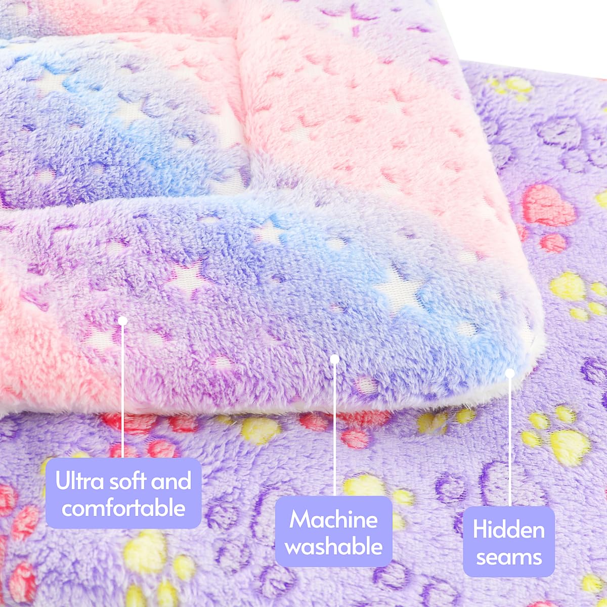 Manta Tierecare para jaula de mascota, costuras ocultas y lavado fácil.