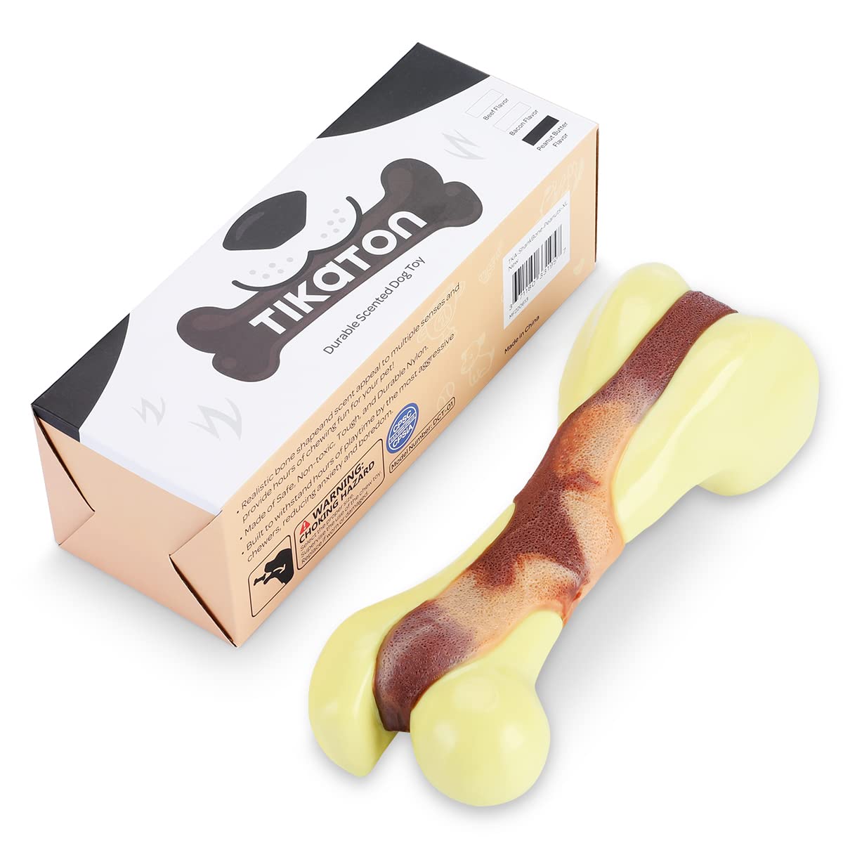 Tikaton Aroma ternera atrae al perro para masticar con interés.